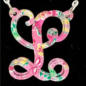 New Initial L necklace with pendant.Colorful pattern in the initial. So Popular